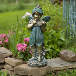 27 in. Tall Fairy Garden Statue with Snail 27 in. Tall Fairy Garden Statue with Snail
